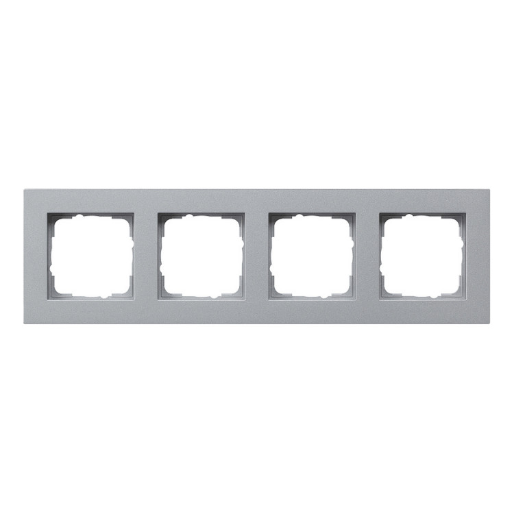 Рамка 4 поста Gira E2, алюминий, 0214255