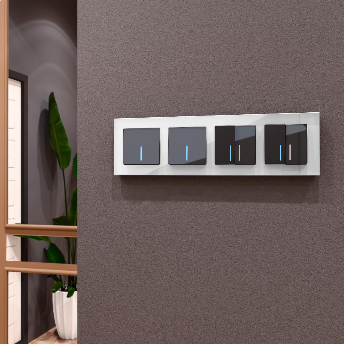 Рамка из стекла на 4 поста Favorit белый матовый W0041105