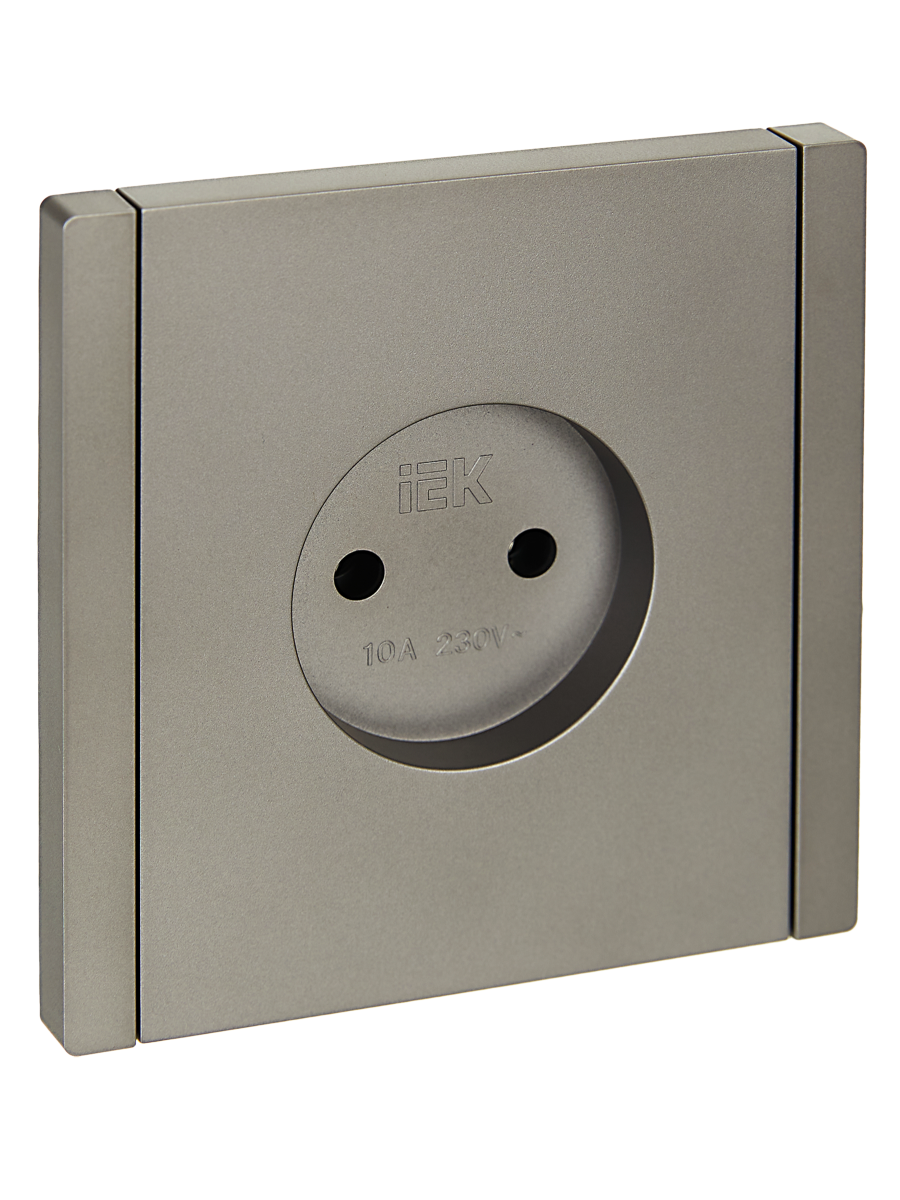 FORTEPIANO Розетка 1-местная без заземления без защитных шторок винтовое крепление 10А FP518 сталь IEK