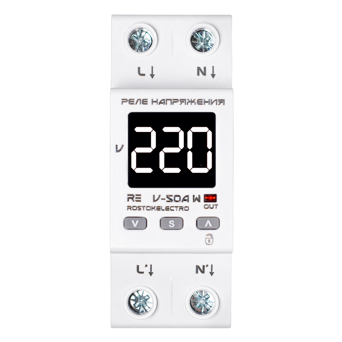 Реле напряжения RE V-50A W RostokElectro                                         