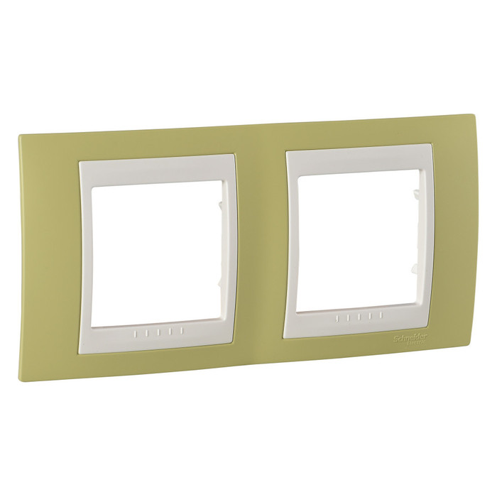 Рамка 2 поста Schneider Electric UNICA ХАМЕЛЕОН, горизонтальная, салатовый, MGU6.004.563