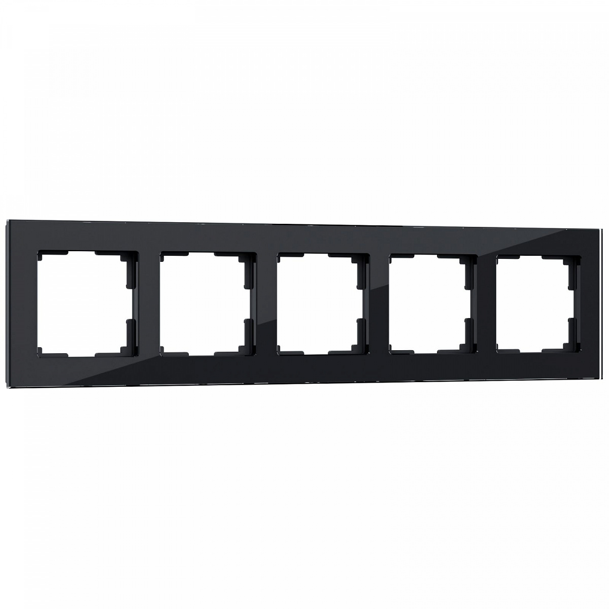 Рамка из стекла на 5 постов Favorit черный W0051108