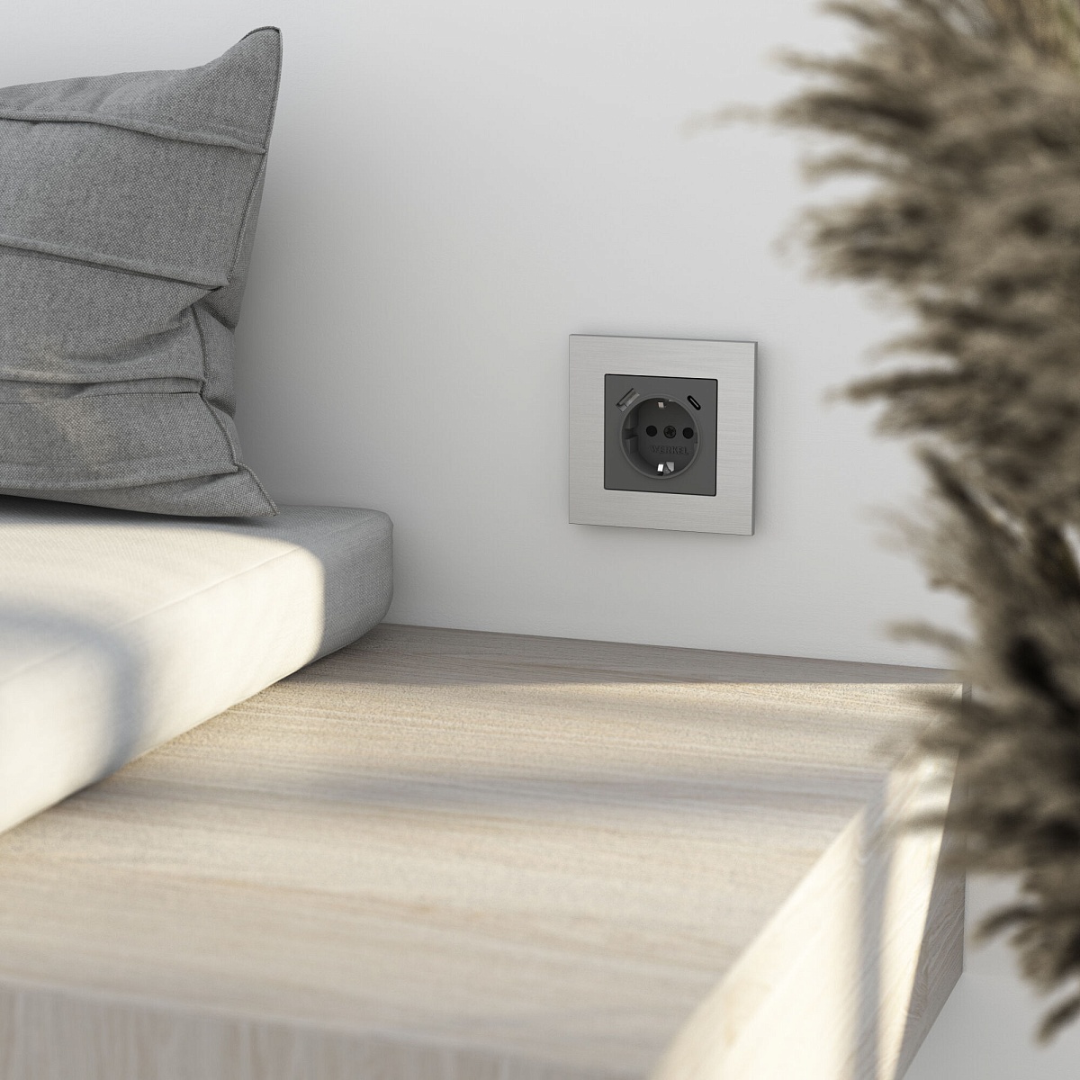 Рамка из металла на 1 пост АluMax алюминий W0013506