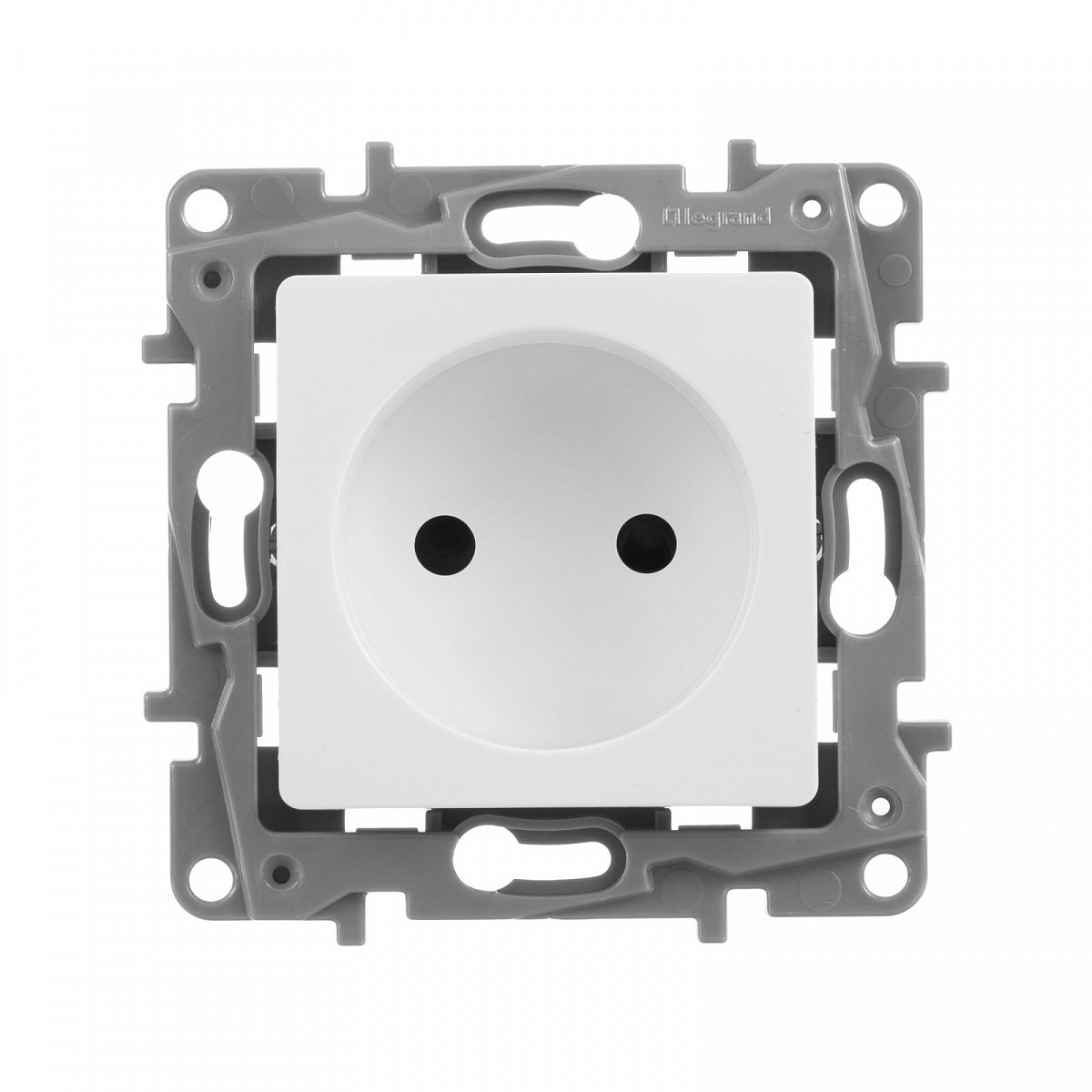 Розетка 1-м СП Etika 16А IP31 250В 2P без заземл. защ. шторки немецк. стандарт винт. клеммы механизм бел. Leg 672234