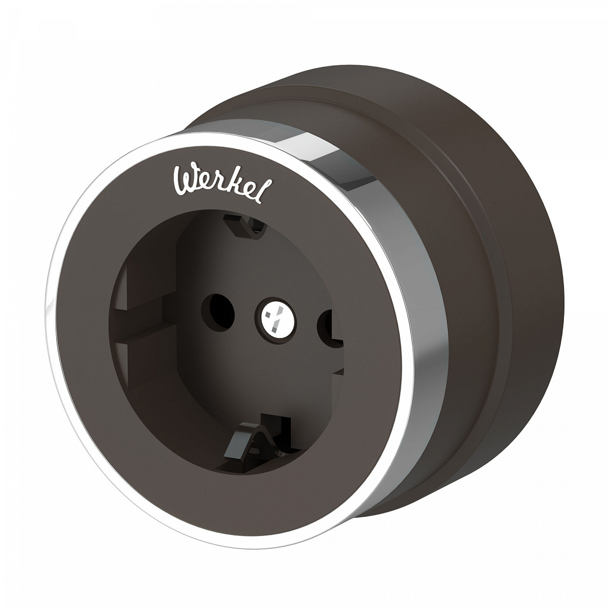Розетка с заземлением Vintage мокко матовый/хром W5871052