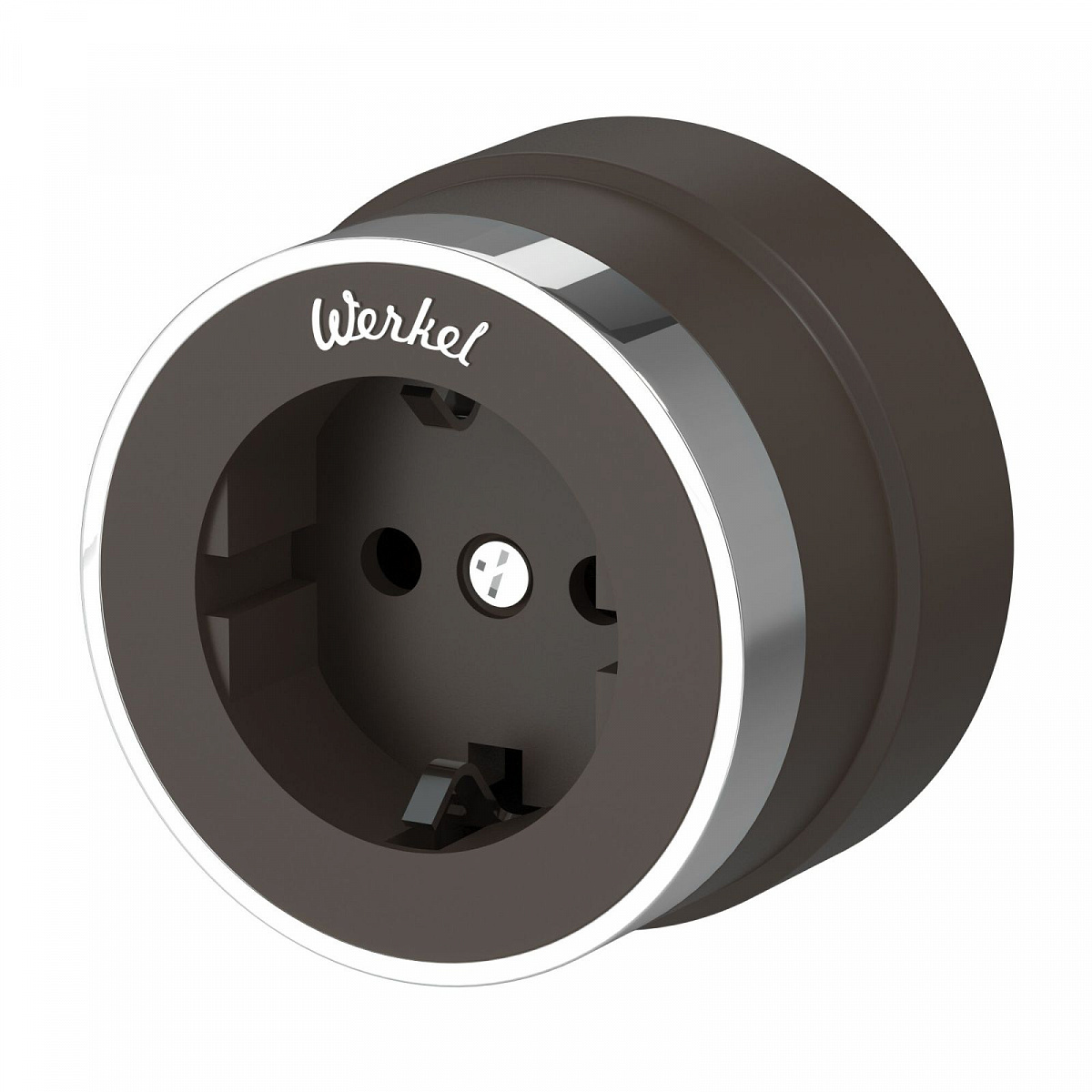 Розетка с заземлением Vintage мокко матовый/хром W5871052