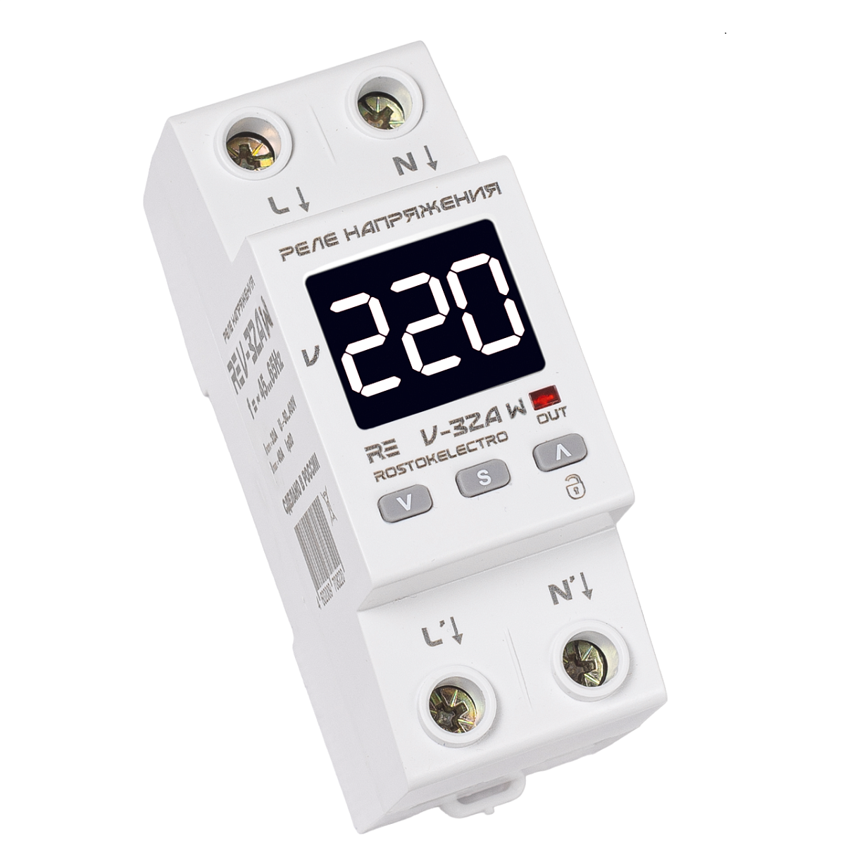 Реле напряжения RE V-32А W RostokElectro
